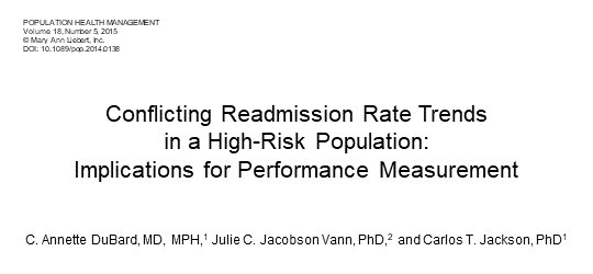 Recent issue of 'Population Health Management' features article by CCNC’s Dr. Annette DuBard & Dr. Carlos Jackson